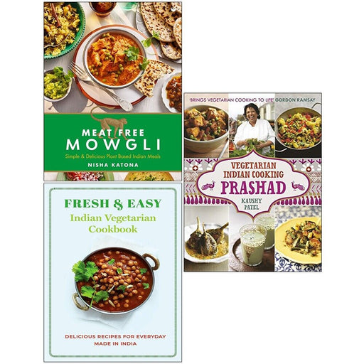 Meat Free Mowgli, Fresh & Easy Indian, Vegetarian Indian Cooking 3 Books Set - The Book Bundle