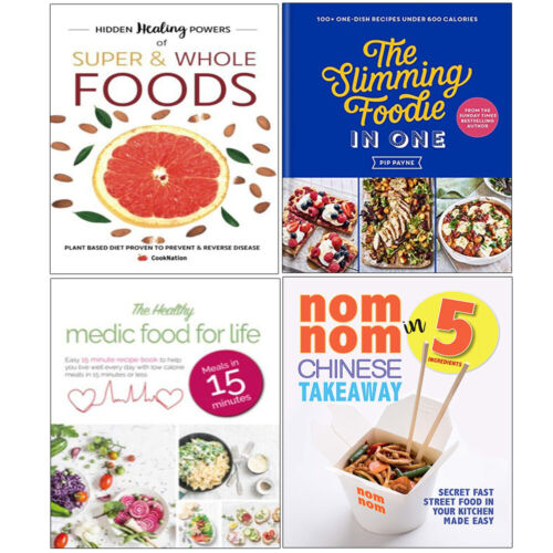 Slimming Foodie in One,Hidden Healing Powers,Medic Food for Life,Nom Nom 4 Books Set - The Book Bundle