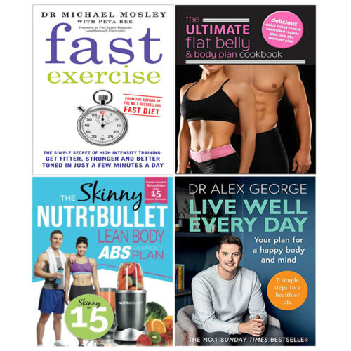 Fast Exercise,Live Well Every Day,Ultimate Flat Belly,Skinny NUTRiBULLET 4 Books Set - The Book Bundle