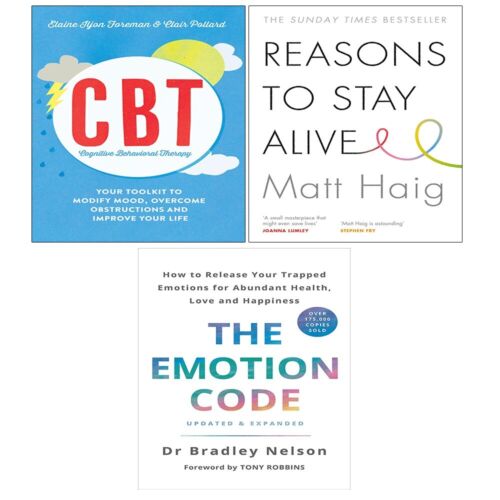 Cognitive Behavioural Therapy,Reasons to Stay Alive,Emotion Code 3 Books Set - The Book Bundle