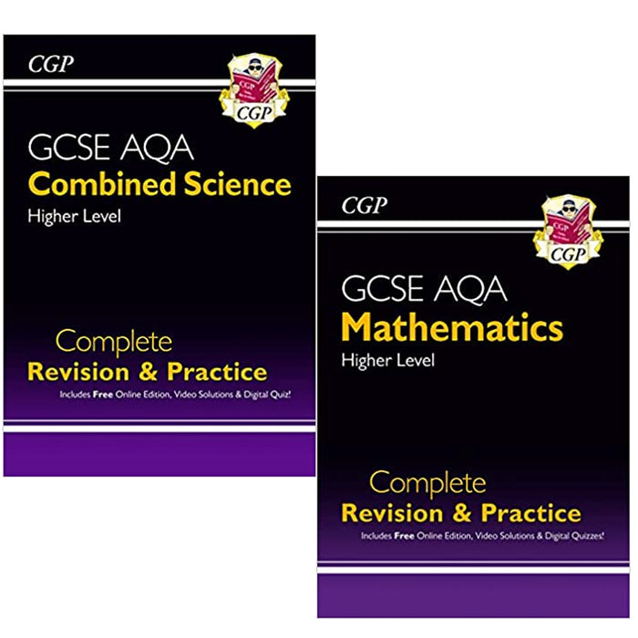 New GCSE AQA Higher  9-1 Complete Revision & Practice 2 Books Collection Set  (Combined Science & Maths ) - The Book Bundle